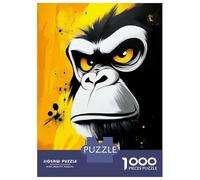 1000 Piece Jigsaw Puzzles for Teenagers Jigsaw Angry Gorilla Portrait Jigsaw Puzzle Brain Teaser Game Home Decoration Deal As Gifts for The Whole Family 70x50cm/1000pcs