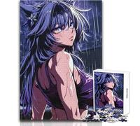1000 Piece Jigsaw Puzzles for Teenagers Jigsaw Anime Foxgirl in The Rain Family Fun & Game Night Difficult Challenge Great Gift Size 38x52cm