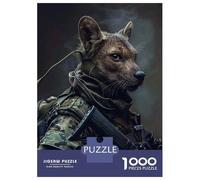 1000 Piece Jigsaw Puzzles for Teenagers Jigsaw Anthropomorphic Fox Soldier with Rifle Adult Jigsaw Puzzle Hands-on Game For Family Fun Help The Brain Exercise 38x26cm/1000pcs