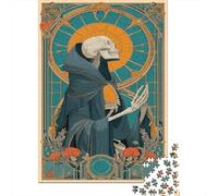 1000 Piece Jigsaw Puzzles for Teenagers Jigsaw Art Nouveau Skeleton Statue Jigsaw Hands-on Game Hand Speed Race Deal As Gifts for The Whole Family 70x50cm/1000pcs