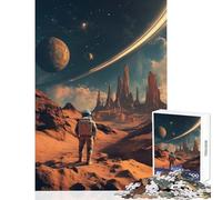 1000 Piece Jigsaw Puzzles for Teenagers Jigsaw Astronaut on Alien Planet Educational Toy Birthday Gifts Fun Games Artists Collection, Fine Art Size 38x52cm