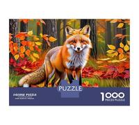 1000 Piece Jigsaw Puzzles for Teenagers Jigsaw Autumn Fox in Forest Jigsaw Hands-on Game Hand Speed Race Deal As Gifts for The Whole Family 38x26cm/1000pcs