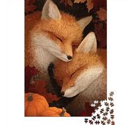 1000 Piece Jigsaw Puzzles for Teenagers Jigsaw Autumn Foxes Resting Jigsaw Hands-on Game Hand Speed Race Deal As Gifts for The Whole Family 38x26cm/1000pcs