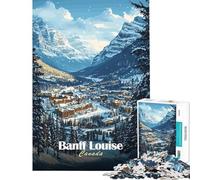 1000 Piece Jigsaw Puzzles for Teenagers Jigsaw Banff Louise, Canada Puzzles for Adults Family Game Difficult Challenge Stress Reduction Gifts (Size 38x52cm)