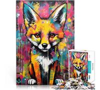 1000 Piece Jigsaw Puzzles for teenagers Jigsaw Banksy Graffiti Slum Fox Familienspaß mit passendem Poster und Quizblatt38x26cm