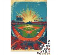 1000 Piece Jigsaw Puzzles for Teenagers Jigsaw Baseball Stadium Poster Art Jigsaw Hands-on Game Hand Speed Race Deal As Gifts for The Whole Family 70x50cm/1000pcs