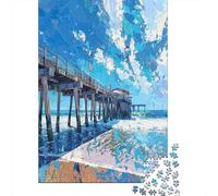 1000 Piece Jigsaw Puzzles for Teenagers Jigsaw Beach Pier Painting Art Jigsaw Hands-on Game Hand Speed Race Deal As Gifts for The Whole Family 70x50cm/1000pcs