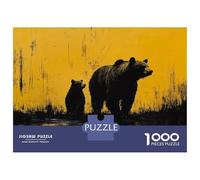 1000 Piece Jigsaw Puzzles for Teenagers Jigsaw Bear And Cub Silhouette Art Teenager Puzzles Toy Wall Decor Home Decoration Stress Reduction Gifts 70x50cm/1000pcs