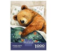 1000 Piece Jigsaw Puzzles for Teenagers Jigsaw Bear Sleeping Jigsaw Puzzle Brain Teaser Game Home Decoration Deal As Gifts for The Whole Family 52x38cm/1000pcs