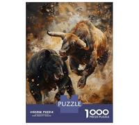 1000 Piece Jigsaw Puzzles for Teenagers Jigsaw Bear VS Bull Crypto Trade Puzzles for Adults Toy Wall Decor Stress Reliever Unique Birthday And Gifts 70x50cm/1000pcs