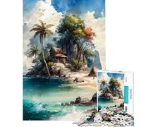 1000 Piece Jigsaw Puzzles for Teenagers Jigsaw Beautiful Island for Birthday, Chrismas A Work of Art Impossible Game for And from 14 Years And over (38x26cm)