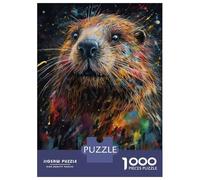 1000 Piece Jigsaw Puzzles for Teenagers Jigsaw Beaver Painting Puzzles for Adults Toy Wall Decor Stress Reliever Unique Birthday And Gifts 52x38cm/1000pcs