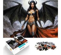 1000 Piece Jigsaw Puzzles for teenagers Jigsaw Black Angel Goddess Staycation Kill time 50x75cm A Work of Art for ages 14+