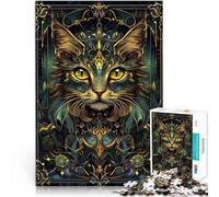 1000 Piece Jigsaw Puzzles for teenagers Jigsaw Black Cat Kintsugi Art Stressabbau Geschenke für Freunde und Familie75x50cm