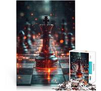 1000 Piece Jigsaw Puzzles for teenagers Jigsaw Black King Chess Piece Spielspielzeug Geschenke für Freunde und Familie52x38cm