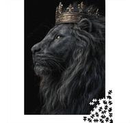 1000 Piece Jigsaw Puzzles for Teenagers Jigsaw Black Lion King Crown-2 Jigsaw Hands-on Game Hand Speed Race Deal As Gifts for The Whole Family 70x50cm/1000pcs