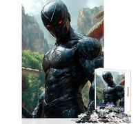 1000 Piece Jigsaw Puzzles for Teenagers Jigsaw Black Ninja with Red Eyes Educational Toy Birthday Gifts Fun Games Artists Collection, Fine Art Size 38x26cm