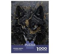 1000 Piece Jigsaw Puzzles for Teenagers Jigsaw Black Wolf Dripping Gold Jigsaw for Adults Hands-on Game But Fun And Humorous Help The Brain Exercise 52x38cm/1000pcs