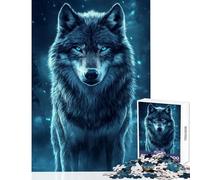 1000 Piece Jigsaw Puzzles for Teenagers Jigsaw Blue-Eyed Wolf Relaxing Games Home Decoration Home Decoration Toys Parent-child Interaction (38x26cm)