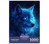 1000 Piece Jigsaw Puzzles for Teenagers Jigsaw Blue Wolf Starlight Adult Jigsaw Hands-on Game Enhance Memory Stress Reduction Gifts 52x38cm/1000pcs