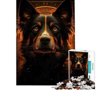 1000 Piece Jigsaw Puzzles for Teenagers Jigsaw Border Collie Dog with Glowing Eyes for Birthday, Chrismas A Work of Art Impossible Game for And from 14 Years And over (50x75cm)
