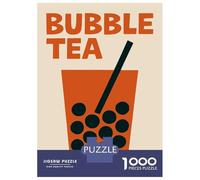 1000 Piece Jigsaw Puzzles for Teenagers Jigsaw Bubble Tea Illustration Jigsaw Puzzle Brain Teaser Game Home Decoration Deal As Gifts for The Whole Family 52x38cm/1000pcs