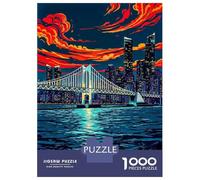 1000 Piece Jigsaw Puzzles for Teenagers Jigsaw Busan, South Korea Cityscape at Night Jigsaw Puzzle Brain Teaser Game Home Decoration Deal As Gifts for The Whole Family 52x38cm/1000pcs