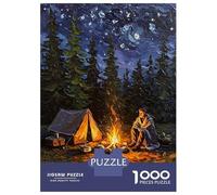 1000 Piece Jigsaw Puzzles for Teenagers Jigsaw Campfire Under The Stars Jigsaw Hands-on Game Hand Speed Race Deal As Gifts for The Whole Family 52x38cm/1000pcs