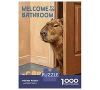 1000 Piece Jigsaw Puzzles for Teenagers Jigsaw Capybara Bathroom Welcome Adult Jigsaw Puzzle DIY Toys Hand Speed Race Help The Brain Exercise 38x26cm/1000pcs