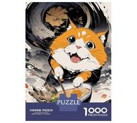 1000 Piece Jigsaw Puzzles for Teenagers Jigsaw Cat And Noodle Ramen Jigsaw for Adults Hands-on Game But Fun And Humorous Help The Brain Exercise 70x50cm/1000pcs