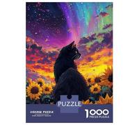 1000 Piece Jigsaw Puzzles for Teenagers Jigsaw Cat in Sunflower Sky -1 Adult Puzzles Toy Wall Decor Presents for Women Unique Birthday And Gifts 38x26cm/1000pcs