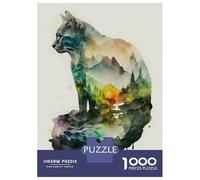 1000 Piece Jigsaw Puzzles for Teenagers Jigsaw Cat Nature Watercolors Jigsaw Relaxing Games A Work of Art Unique Birthday And Gifts 70x50cm/1000pcs