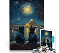 1000 Piece Jigsaw Puzzles for teenagers Jigsaw Cats by the Pyramids Lustige Spiele Die Liebe zwischen Paaren stärken52x38cm