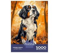 1000 Piece Jigsaw Puzzles for Teenagers Jigsaw Cavalier King Charles Spaniel in Autumn Leaves Jigsaw Family Game Hand Speed Race Unique Birthday And Gifts 52x38cm/1000pcs