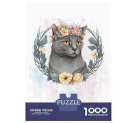 1000 Piece Jigsaw Puzzles for Teenagers Jigsaw Chartreux Cat Painting Jigsaw Puzzle Brain Teaser Game Home Decoration Deal As Gifts for The Whole Family 70x50cm/1000pcs