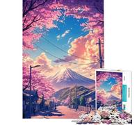 1000 Piece Jigsaw Puzzles for Teenagers Jigsaw Cherry Blossom Street Japan Landscape Fun Activities at Home Wall Art Practical Game for 14+ Puzzle Game Offered (38x26cm)