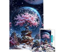 1000 Piece Jigsaw Puzzles for Teenagers Jigsaw Cherry Blossom Tree on Alien Planet Teenager Puzzles Hands-on Game Difficult Hard Help The Brain Exercise (Size 75x50cm)