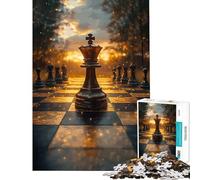 1000 Piece Jigsaw Puzzles for Teenagers Jigsaw Chess King at Sunset Difficult And Challenge Home Art Decor AntiStress Toys Suitable for Ages 14 And Up (38X26cm)