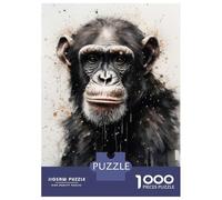 1000 Piece Jigsaw Puzzles for Teenagers Jigsaw Chimpanzee Primate Majesty Adult Jigsaw Hands-on Game Enhance Memory Stress Reduction Gifts 38x26cm/1000pcs