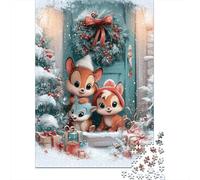 1000 Piece Jigsaw Puzzles for Teenagers Jigsaw Christmas Forest Friends Jigsaw Hands-on Game Hand Speed Race Deal As Gifts for The Whole Family 52x38cm/1000pcs