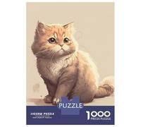 1000 Piece Jigsaw Puzzles for Teenagers Jigsaw Chubby Cat Art Jigsaw Puzzle Anti-Stress Toys Wall Decoration for Birthday, Chrismas 52x38cm/1000pcs