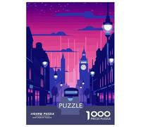 1000 Piece Jigsaw Puzzles for Teenagers Jigsaw City Synthwave Retro Jigsaw Relaxing Games A Work of Art Unique Birthday And Gifts 52x38cm/1000pcs