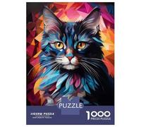 1000 Piece Jigsaw Puzzles for Teenagers Jigsaw Colorful Cat Wall Art Print-3 Teenager Puzzles Hands-on Game Wall Decoration Unique Birthday And Gifts 70x50cm/1000pcs