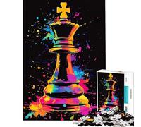 1000 Piece Jigsaw Puzzles for Teenagers Jigsaw Colorful Chess King Difficult And Challenge A Work of Art Fun Games Suitable for People Aged 14 And Above (38X52cm)