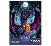 1000 Piece Jigsaw Puzzles for Teenagers Jigsaw Colorful Dragon in Forest at Night Jigsaw Hands-on Game Hand Speed Race Deal As Gifts for The Whole Family 38x26cm/1000pcs