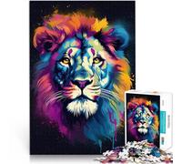 1000 Piece Jigsaw Puzzles for teenagers Jigsaw Colorful Lion Portrait 7 Relax Games for is ideal as a gift for the whole family 26x38cm