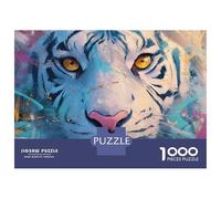 1000 Piece Jigsaw Puzzles for Teenagers Jigsaw Colorful Tiger Painting Artwork Jigsaw Hands-on Game Hand Speed Race Deal As Gifts for The Whole Family 52x38cm/1000pcs