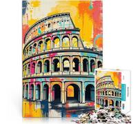 1000 Piece Jigsaw Puzzles for teenagers Jigsaw Colosseum Graffiti Art Hands-on-Spiel mit passendem Poster und Quizblatt52x38cm