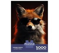 1000 Piece Jigsaw Puzzles for Teenagers Jigsaw Cool Fox With Sunglasses Teenager Puzzles Fun Games A Work of Art for Birthday, Chrismas 38x26cm/1000pcs