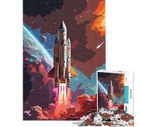1000 Piece Jigsaw Puzzles for Teenagers Jigsaw Cosmic Rocket Jigsaw for Adults Fun Games Perfect Decoration for Birthday, Chrismas (Size 38x26cm)